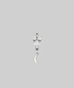 CLASSICS MOONLIGHT. Opal Moon Clicker Ring - Silver Earrings