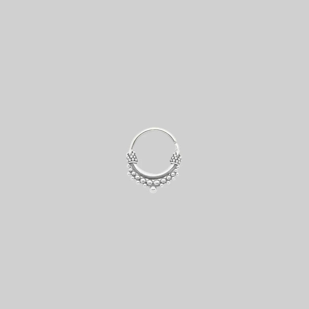 CLASSICS ANNORA MINI. Silver Tibetan Septum Ring - Piercing 2 CLASSICS ANNORA MINI. Silver Tibetan Septum Ring - Piercing