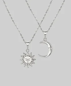 CLASSICS Necklaces & Chains ELIN. Sun & Moon Layering Necklaces - Silver