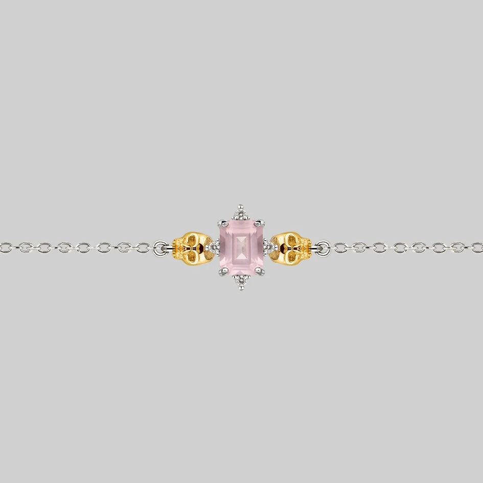VALENTINES 2022 Necklaces & Chains STAR CROSSED LOVERS. Rose Quartz & Skulls Choker - Silver 1 VALENTINES 2022 Necklaces & Chains STAR CROSSED LOVERS. Rose Quartz & Skulls Choker - Silver