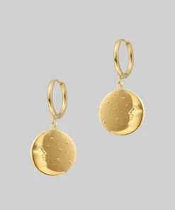 CLASSICS DARK HOUR. Mini Moon Crescent Hoop Earrings - Gold