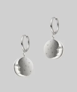 CLASSICS DARK HOUR. Mini Moon Crescent Hoop Earrings - Silver