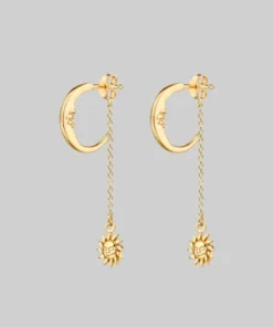 CLASSICS DAWN. Man In The Moon & Star Earrings - Gold