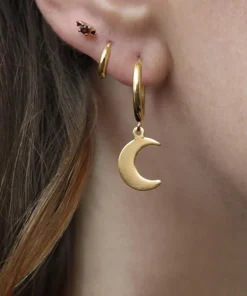 CLASSICS AYSU. Mini Moon Hoop Earrings - Gold