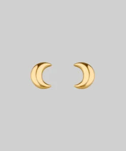 End Of Line LUNA. Moon Crescent 9K Gold Earrings