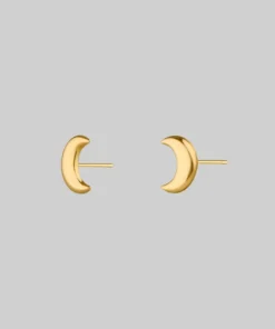 End Of Line LUNA. Moon Crescent 9K Gold Earrings