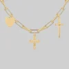 CLASSICS MANIFEST. Multi Charm Chain Necklace - Gold