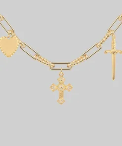 CLASSICS MANIFEST. Multi Charm Chain Necklace - Gold