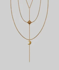 CLASSICS ZODIAC. Layered Moon Chain Choker - Gold Necklaces & Chains