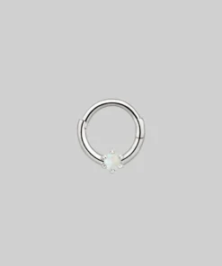 CLASSICS NEBULA. Opal Silver Clicker Ring - Septum