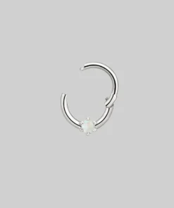CLASSICS NEBULA. Opal Silver Clicker Ring - Septum