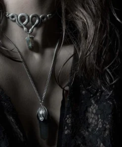 CLASSICS Necklaces & Chains A DARK LURE. Snake & Amethyst Gemstone Chain Choker