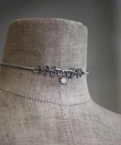 CLASSICS DARK BLOOM. Black Mother Of Pearl Choker - Silver