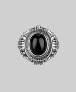 CLASSICS SAROS. Silver Poison Trinket Ring - Onyx Rings