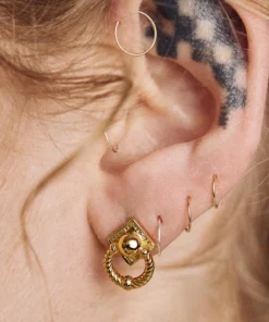 AW21 DEFEND. Ornate Grand Door Knocker Earrings - Silver