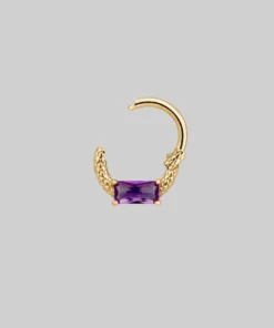 CLASSICS NYMPH. Amethyst Gold Clicker Ring - Septum