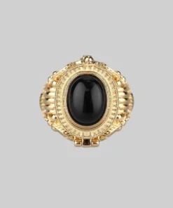 CLASSICS Rings SAROS. Gold Poison Trinket Ring - Onyx