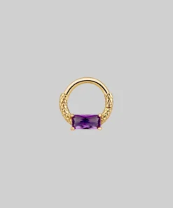 CLASSICS NYMPH. Amethyst Gold Clicker Ring - Septum