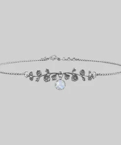 CLASSICS DARK BLOOM. Rainbow Moonstone Choker - Silver Necklaces & Chains