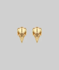 CLASSICS MERLA. Raven Skull Earrings - Gold