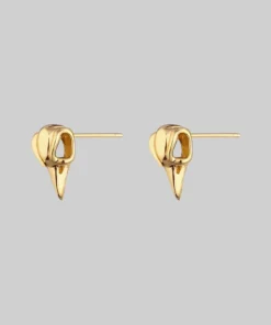 CLASSICS MERLA. Raven Skull Earrings - Gold