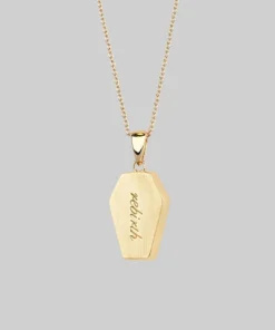 CLASSICS REBIRTH. Rose Under Glass Coffin Necklace - Gold