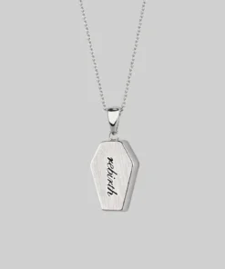 CLASSICS Necklaces & Chains REBIRTH. Rose Under Glass Coffin Necklace - Silver