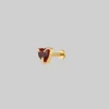 CLASSICS HEART & SOUL. Garnet Heart Stud Earring - Gold