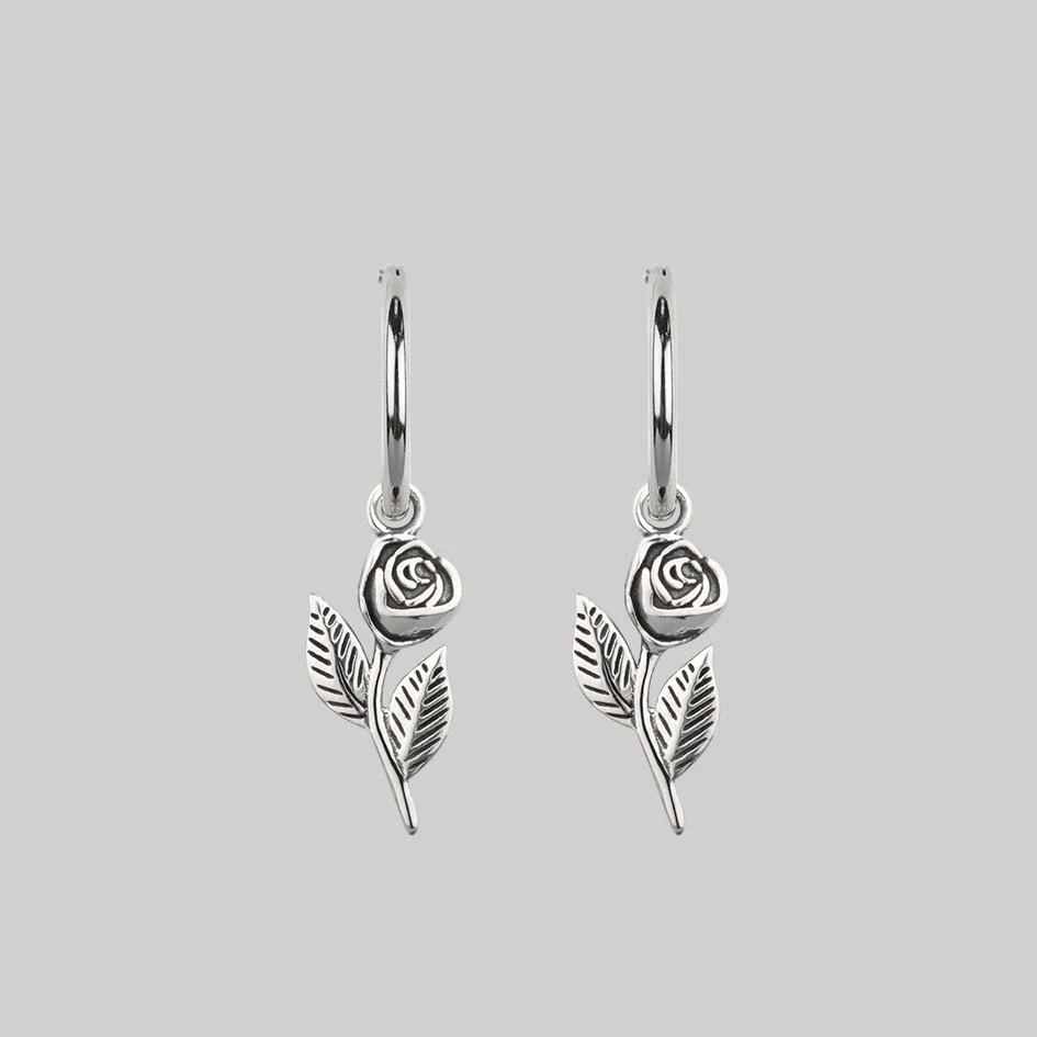 CLASSICS Earrings REVOLT. Rose Charm Sterling Silver Single Earring 3 CLASSICS Earrings REVOLT. Rose Charm Sterling Silver Single Earring