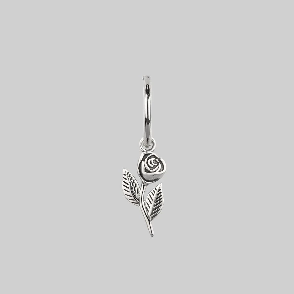 CLASSICS Earrings REVOLT. Rose Charm Sterling Silver Single Earring 1 CLASSICS Earrings REVOLT. Rose Charm Sterling Silver Single Earring