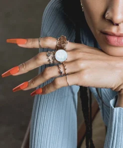 CLASSICS BLUE MOON. Crystal Moon & Star Ring - Silver