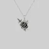 AW21 Necklaces & Chains RHAPSODY. Dagger Through Rose Necklace - Silver