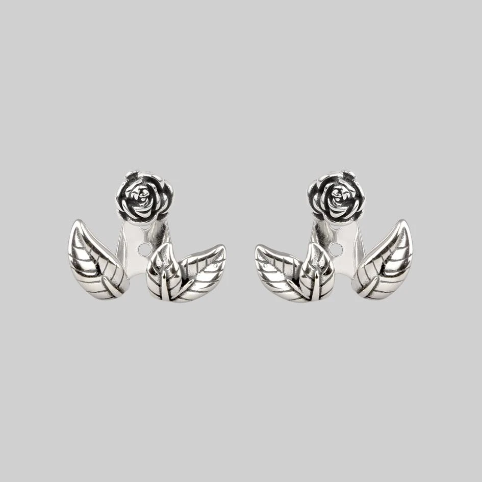 CLASSICS VERDURS. Rose & Foliage Earrings - Silver 3 CLASSICS VERDURS. Rose & Foliage Earrings - Silver