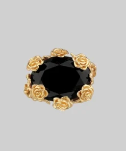 CLASSICS UTOPIA. Gold & Onyx Roses Ring Rings 8 CLASSICS UTOPIA. Gold & Onyx Roses Ring Rings
