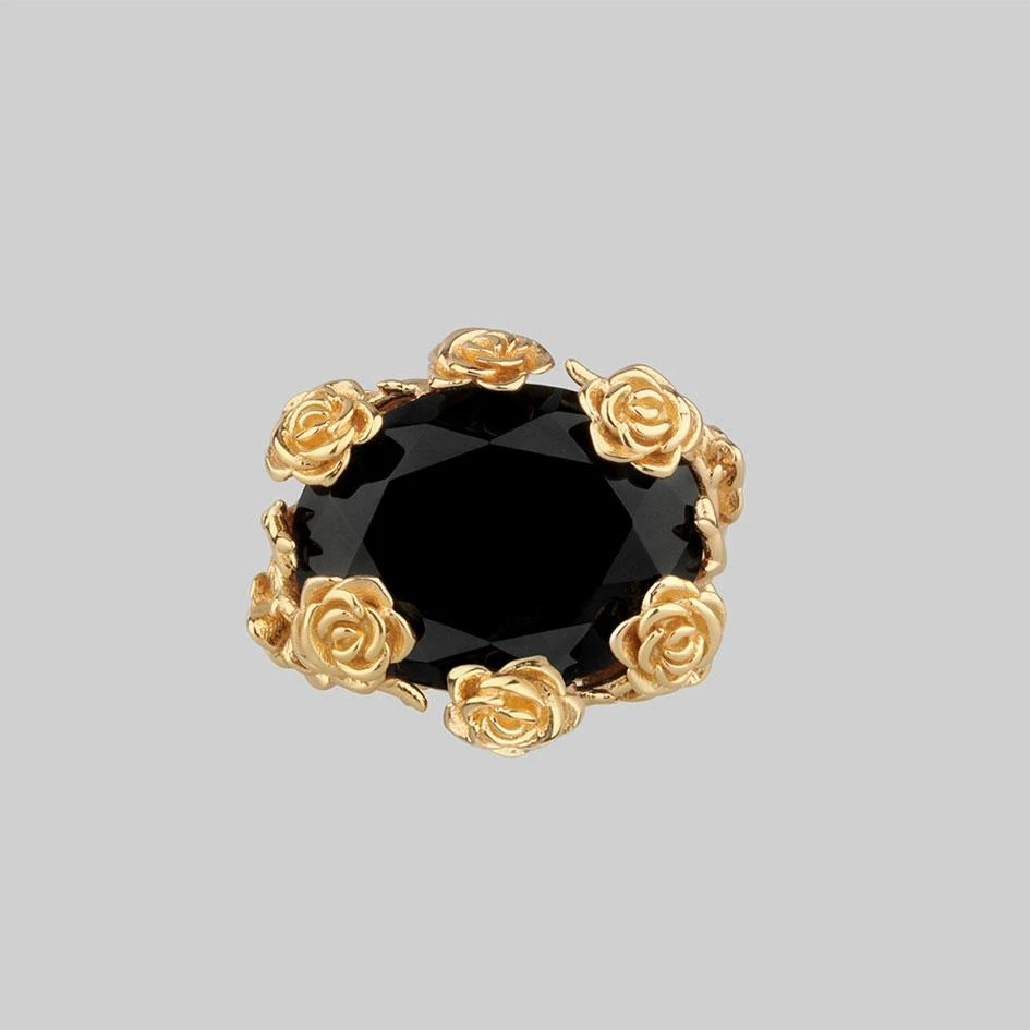 CLASSICS UTOPIA. Gold & Onyx Roses Ring Rings 3 CLASSICS UTOPIA. Gold & Onyx Roses Ring Rings