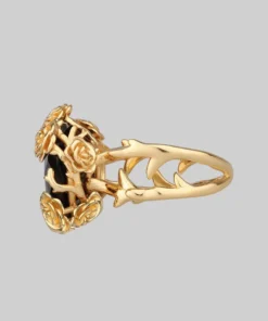 CLASSICS UTOPIA. Gold & Onyx Roses Ring Rings 9 CLASSICS UTOPIA. Gold & Onyx Roses Ring Rings