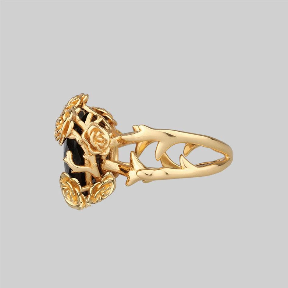 CLASSICS UTOPIA. Gold & Onyx Roses Ring Rings 4 CLASSICS UTOPIA. Gold & Onyx Roses Ring Rings