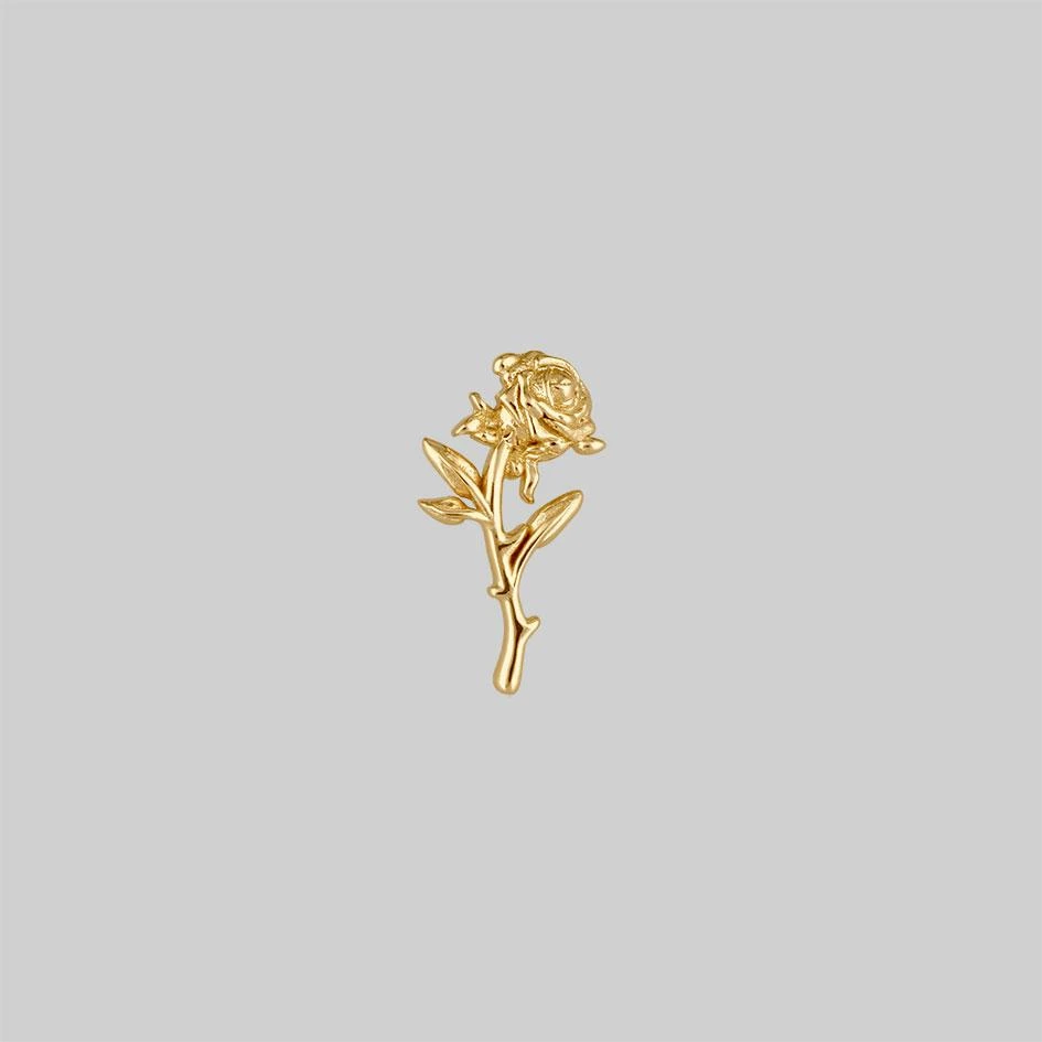 regalrose outlet shop 68 CLASSICS Earrings AMOR. Gold Rose Stem Stud Earring - Helix/Tragus
