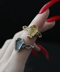 CLASSICS REBIRTH. Rose Under Glass Coffin Ring - Gold Rings