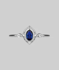 CLASSICS HAWTHORNE. Detailed Royal Blue Silver Ring