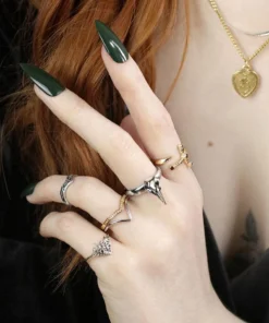 CLASSICS Rings MERLA. Gold Raven Skull Ring