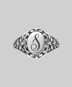 CLASSICS DARK GARDEN. Ornate Initial Ring (N - Z)