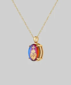 CLASSICS VIRTUE. Glass Sacred Heart Necklace - Gold
