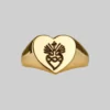 CLASSICS ARDOUR. Sacred Heart Signet Ring - Gold Rings