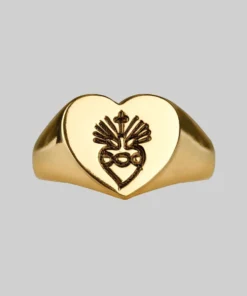 CLASSICS ARDOUR. Sacred Heart Signet Ring - Gold Rings