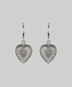CLASSICS ARDOUR. Sacred Heart Hoop Earrings - Silver