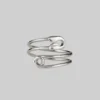 CLASSICS SOLENE. Safety Pin Wrap Ring -Silver