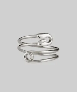 CLASSICS SOLENE. Safety Pin Wrap Ring -Silver