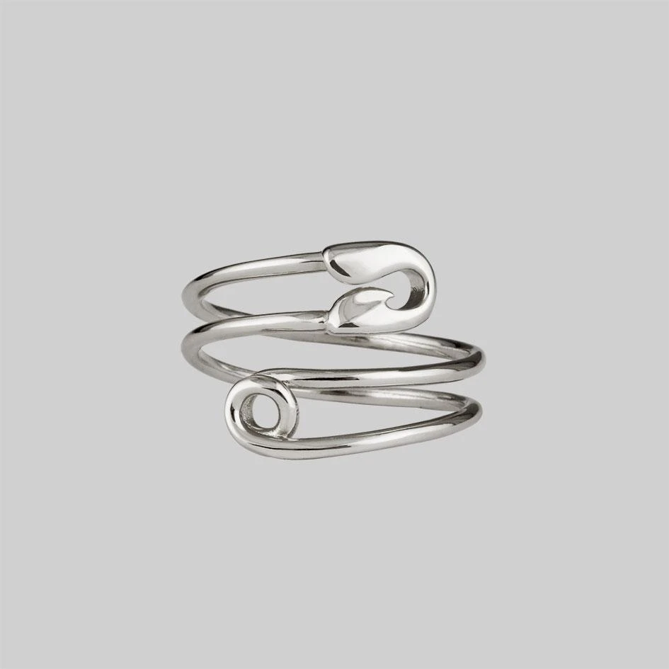 CLASSICS SOLENE. Safety Pin Wrap Ring -Silver 1 CLASSICS SOLENE. Safety Pin Wrap Ring -Silver