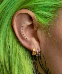 End Of Line IMPERIAL. Ornate Flourish Clicker Hoop Earrings - Gold